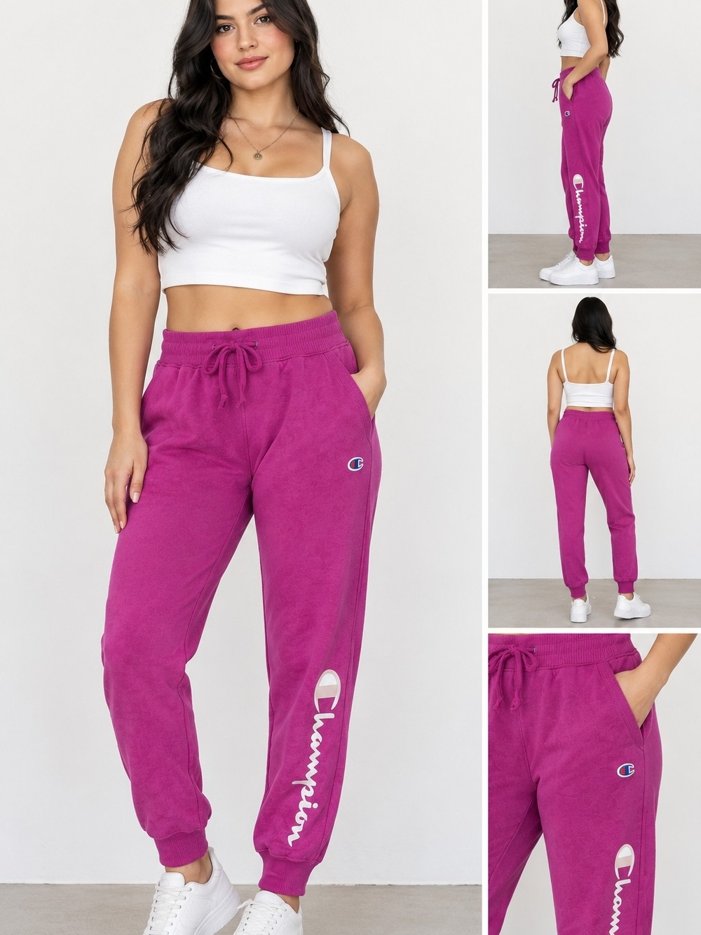Champion Fuchsia Track Joggers with Script Logo